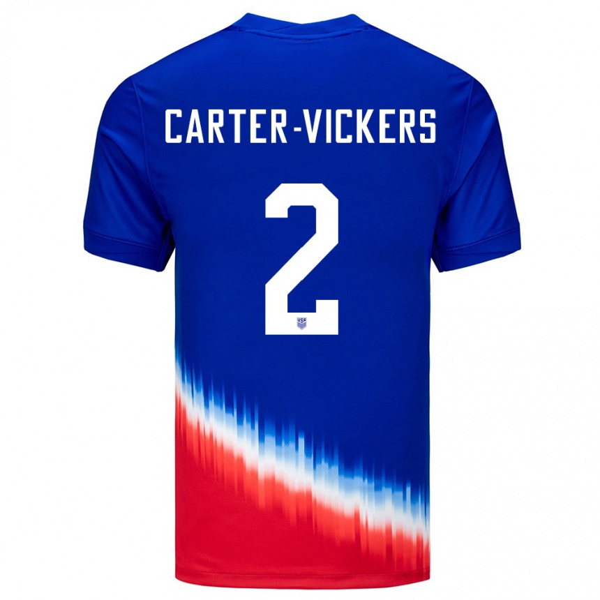 Vaikiškas Jungtinės Valstijos Cameron Carter-Vickers #2 Mėlyna Išvykos Marškinėliai 24-26 T-Shirt