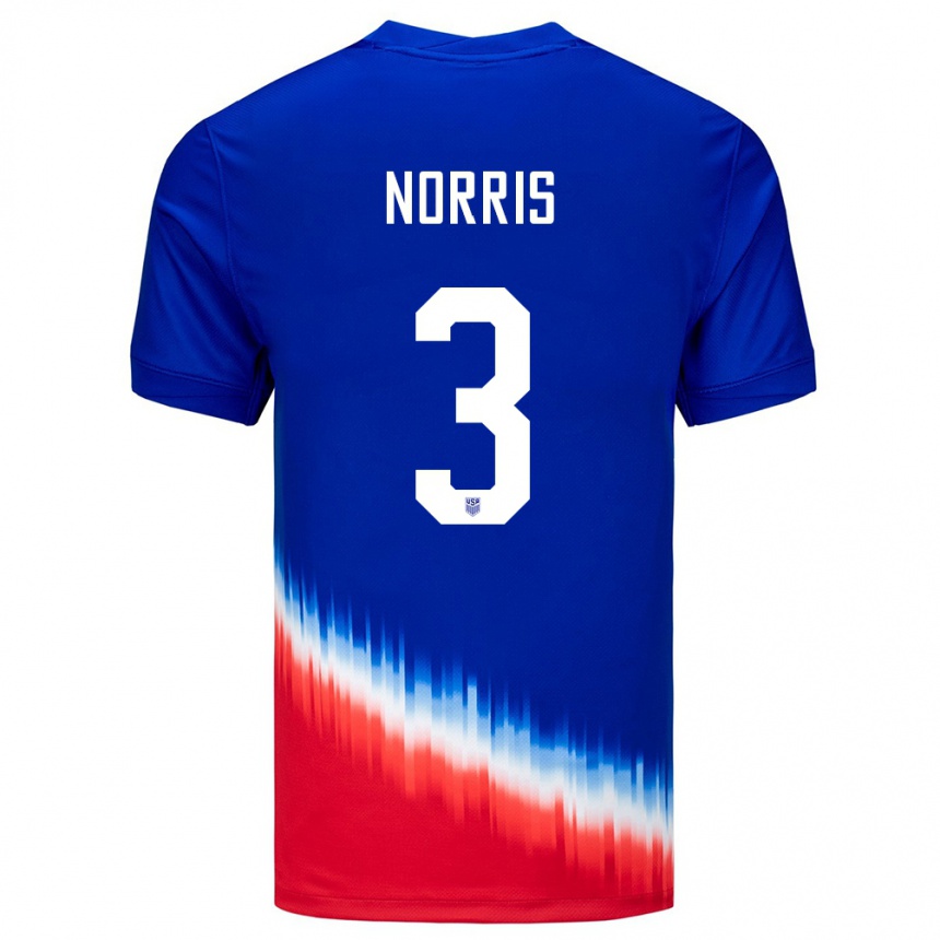 Vaikiškas Jungtinės Valstijos Nolan Norris #3 Mėlyna Išvykos Marškinėliai 24-26 T-Shirt