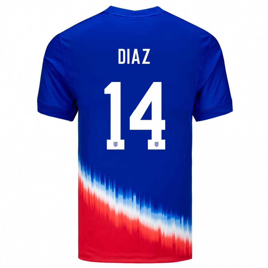 Vaikiškas Jungtinės Valstijos Christian Diaz #14 Mėlyna Išvykos Marškinėliai 24-26 T-Shirt