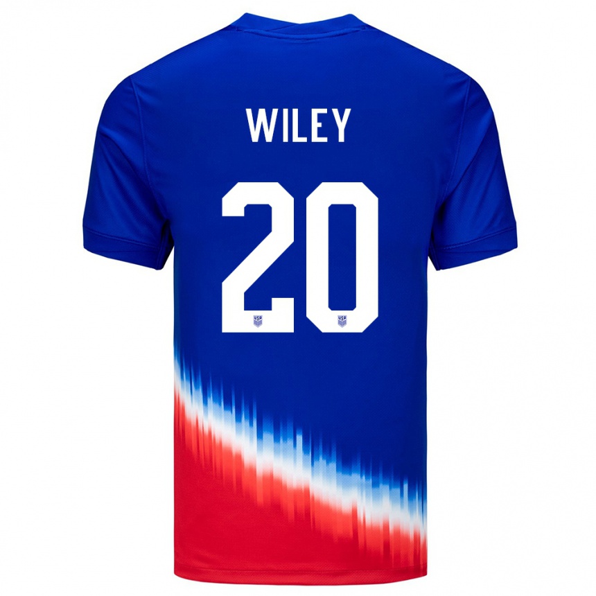 Vaikiškas Jungtinės Valstijos Caleb Wiley #20 Mėlyna Išvykos Marškinėliai 24-26 T-Shirt