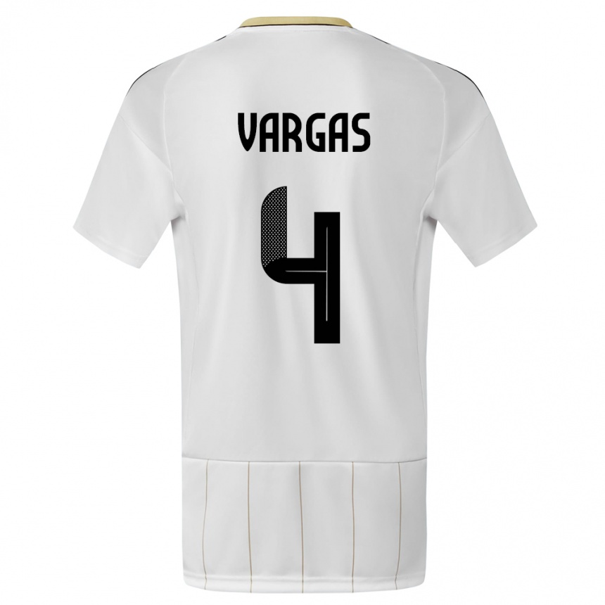 Vaikiškas Kosta Rika Juan Pablo Vargas #4 Baltas Išvykos Marškinėliai 24-26 T-Shirt