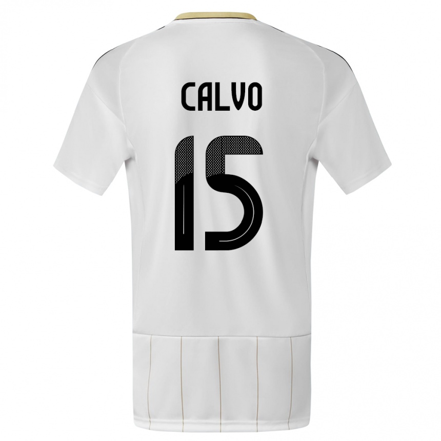 Vaikiškas Kosta Rika Francisco Calvo #15 Baltas Išvykos Marškinėliai 24-26 T-Shirt