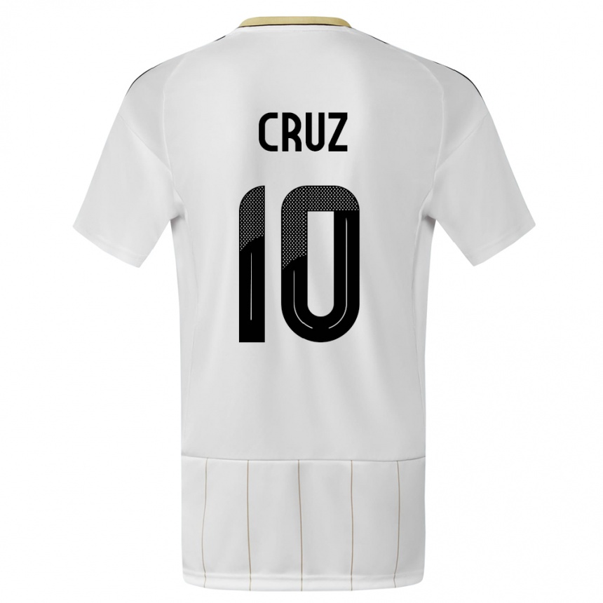 Vaikiškas Kosta Rika Shirley Cruz #10 Baltas Išvykos Marškinėliai 24-26 T-Shirt