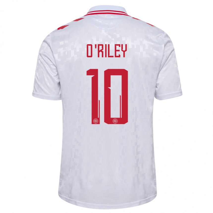 Vaikiškas Danija Matt O Riley #10 Baltas Išvykos Marškinėliai 24-26 T-Shirt