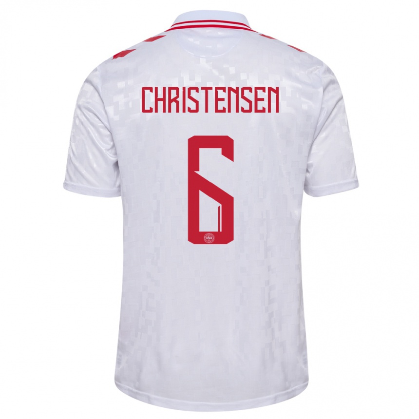 Vaikiškas Danija Andreas Christensen #6 Baltas Išvykos Marškinėliai 24-26 T-Shirt