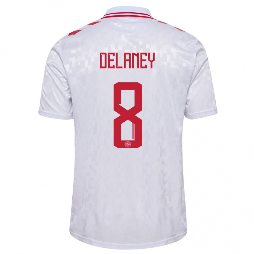 Vaikiškas Danija Thomas Delaney #8 Baltas Išvykos Marškinėliai 24-26 T-Shirt