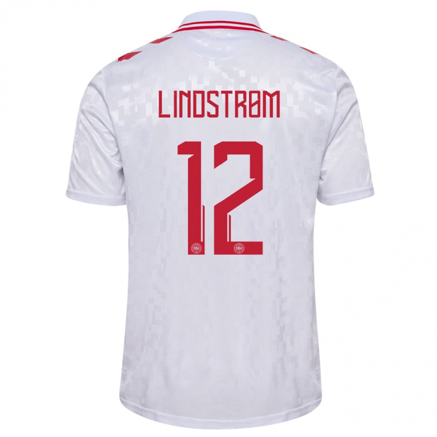 Vaikiškas Danija Jesper Lindstrom #12 Baltas Išvykos Marškinėliai 24-26 T-Shirt