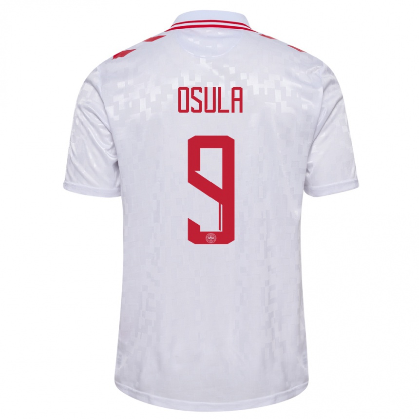 Vaikiškas Danija William Osula #9 Baltas Išvykos Marškinėliai 24-26 T-Shirt