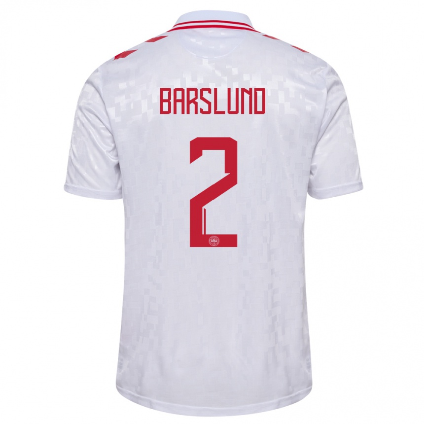 Vaikiškas Danija Kaare Barslund #2 Baltas Išvykos Marškinėliai 24-26 T-Shirt