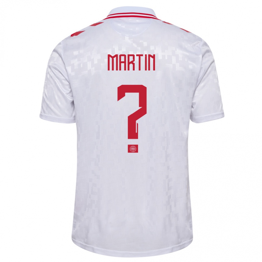 Vaikiškas Danija Lucas Martin #0 Baltas Išvykos Marškinėliai 24-26 T-Shirt