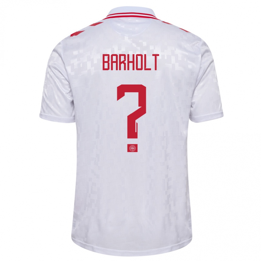 Vaikiškas Danija Noah Barholt #0 Baltas Išvykos Marškinėliai 24-26 T-Shirt