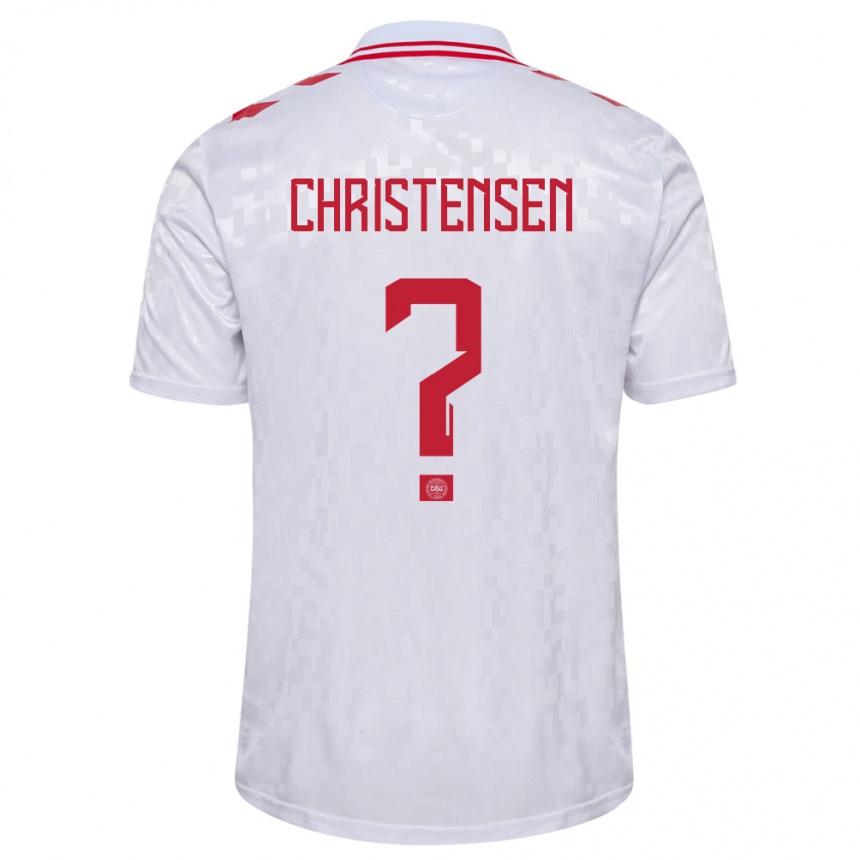 Vaikiškas Danija Sebastian Christensen #0 Baltas Išvykos Marškinėliai 24-26 T-Shirt