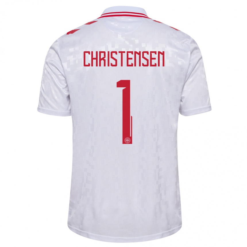 Vaikiškas Danija Lene Christensen #1 Baltas Išvykos Marškinėliai 24-26 T-Shirt