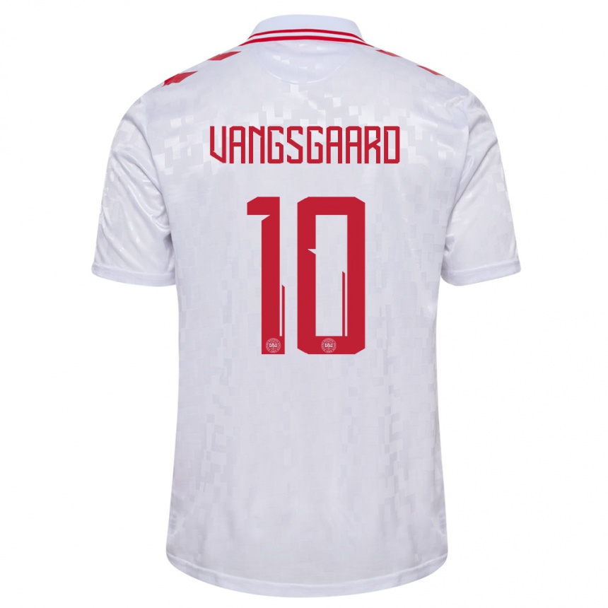 Vaikiškas Danija Amalie Vangsgaard #10 Baltas Išvykos Marškinėliai 24-26 T-Shirt