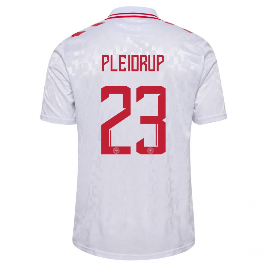 Vaikiškas Danija Caroline Pleidrup #23 Baltas Išvykos Marškinėliai 24-26 T-Shirt