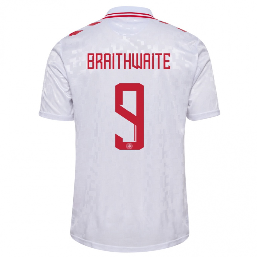 Vaikiškas Danija Martin Braithwaite #9 Baltas Išvykos Marškinėliai 24-26 T-Shirt