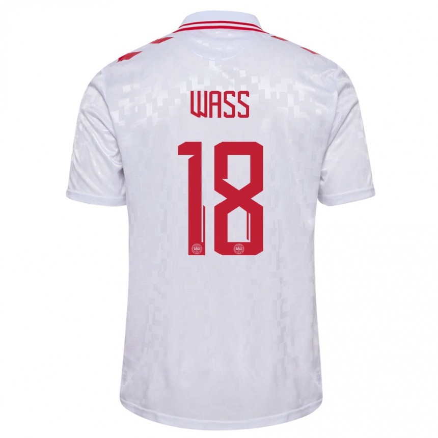 Vaikiškas Danija Daniel Wass #18 Baltas Išvykos Marškinėliai 24-26 T-Shirt