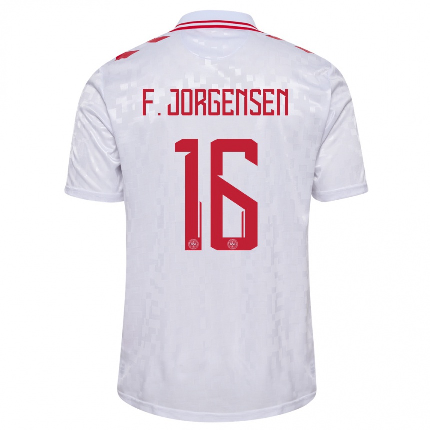 Vaikiškas Danija Filip Jorgensen #16 Baltas Išvykos Marškinėliai 24-26 T-Shirt