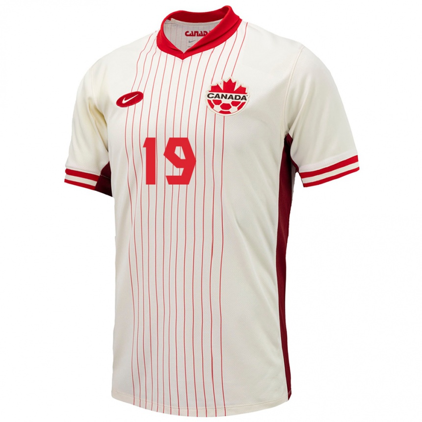 Vaikiškas Kanada Alphonso Davies #19 Baltas Išvykos Marškinėliai 24-26 T-Shirt