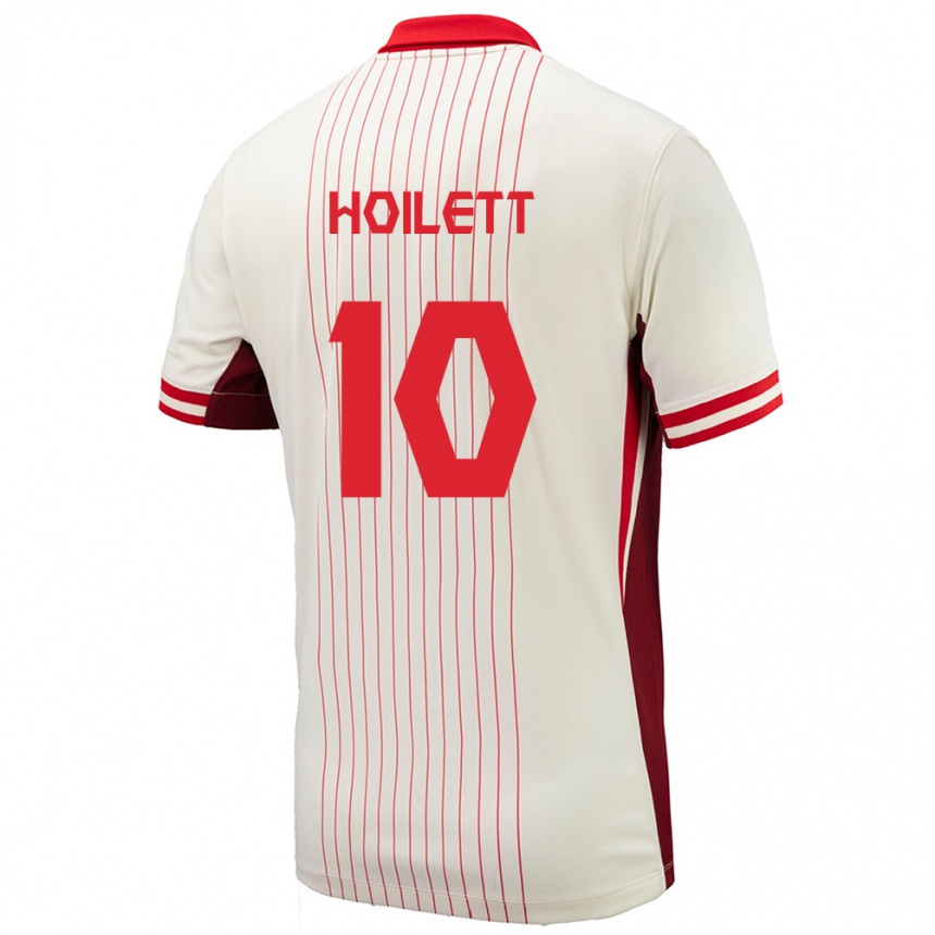 Vaikiškas Kanada David Junior Hoilett #10 Baltas Išvykos Marškinėliai 24-26 T-Shirt