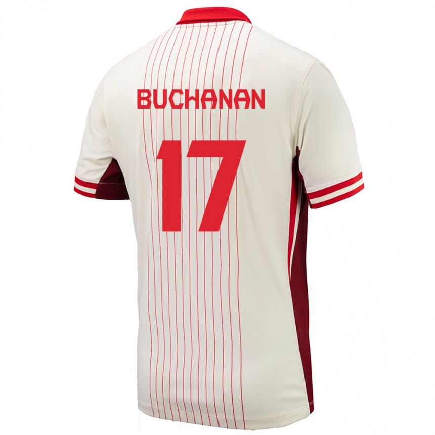 Vaikiškas Kanada Tajon Buchanan #17 Baltas Išvykos Marškinėliai 24-26 T-Shirt