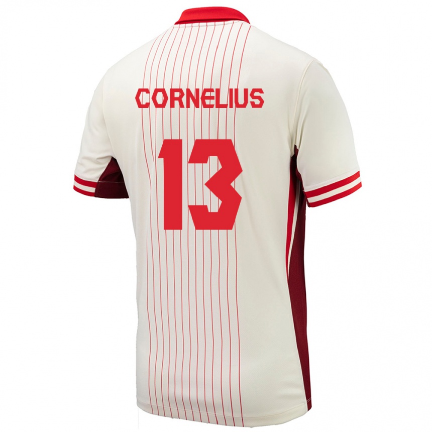 Vaikiškas Kanada Derek Cornelius #13 Baltas Išvykos Marškinėliai 24-26 T-Shirt