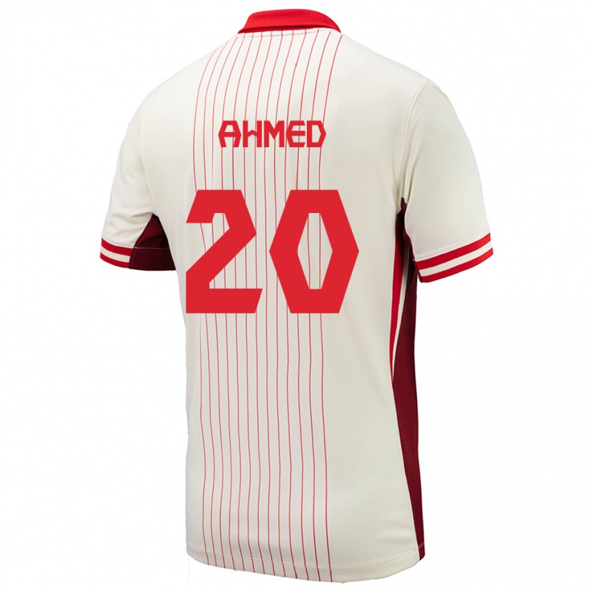 Vaikiškas Kanada Ali Ahmed #20 Baltas Išvykos Marškinėliai 24-26 T-Shirt