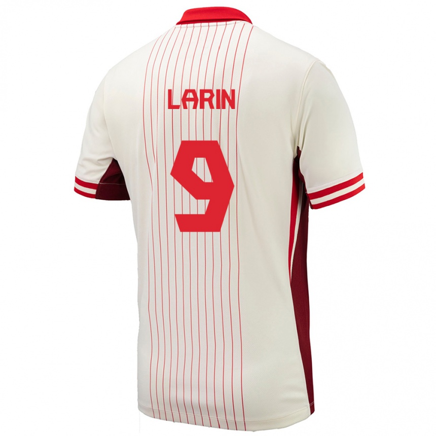 Vaikiškas Kanada Cyle Larin #9 Baltas Išvykos Marškinėliai 24-26 T-Shirt