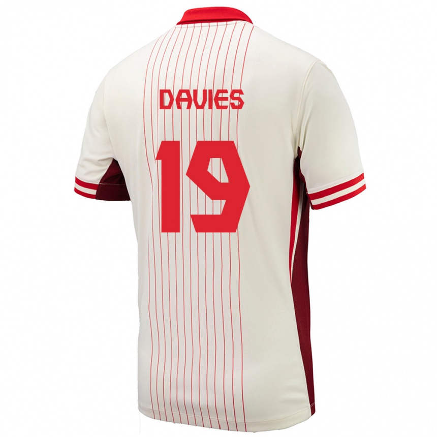 Vaikiškas Kanada Alphonso Davies #19 Baltas Išvykos Marškinėliai 24-26 T-Shirt