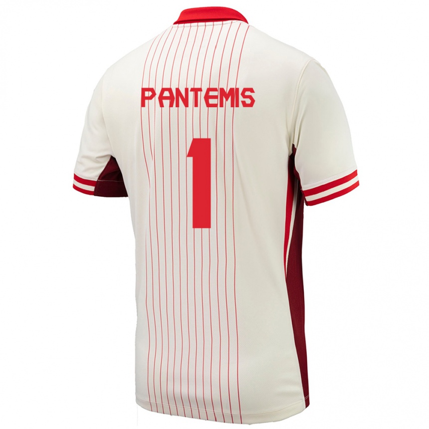 Vaikiškas Kanada James Pantemis #1 Baltas Išvykos Marškinėliai 24-26 T-Shirt