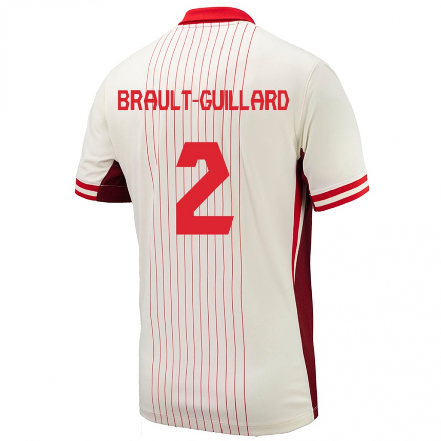 Vaikiškas Kanada Zachary Brault-Guillard #2 Baltas Išvykos Marškinėliai 24-26 T-Shirt