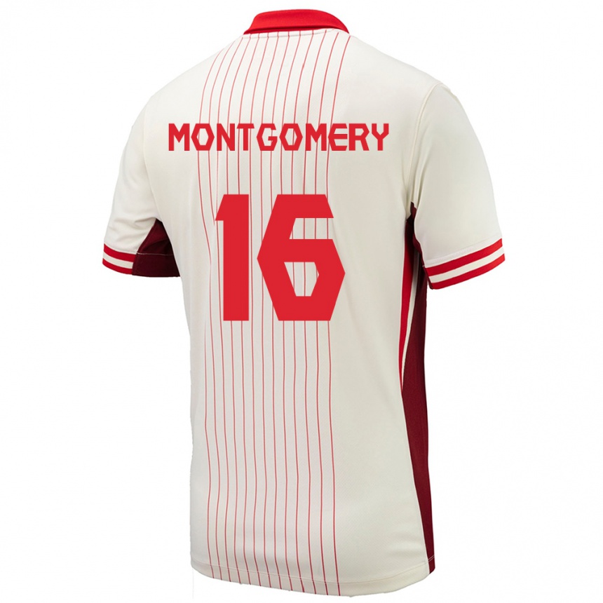 Vaikiškas Kanada Callum Montgomery #16 Baltas Išvykos Marškinėliai 24-26 T-Shirt