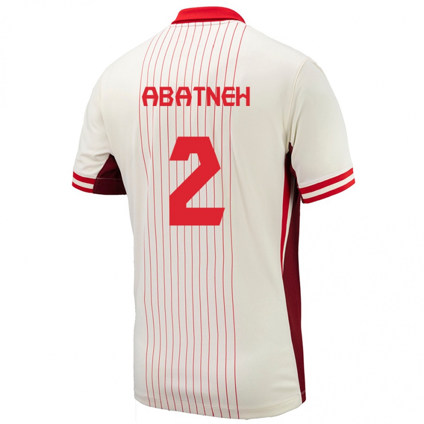 Vaikiškas Kanada Noah Abatneh #2 Baltas Išvykos Marškinėliai 24-26 T-Shirt