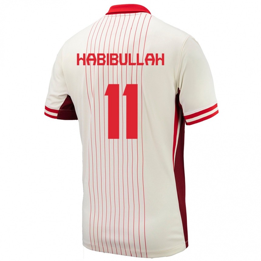 Vaikiškas Kanada Kamron Habibullah #11 Baltas Išvykos Marškinėliai 24-26 T-Shirt