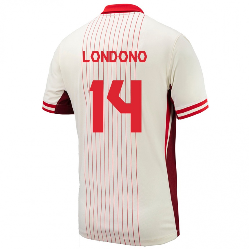 Vaikiškas Kanada Tyler Londono #14 Baltas Išvykos Marškinėliai 24-26 T-Shirt