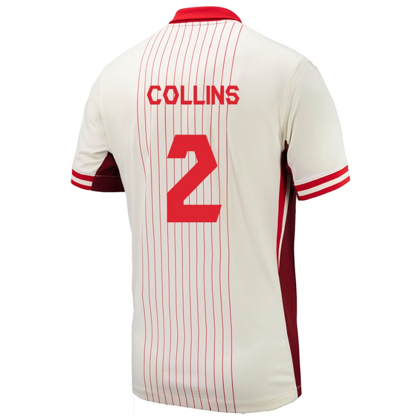 Vaikiškas Kanada Sydney Collins #2 Baltas Išvykos Marškinėliai 24-26 T-Shirt