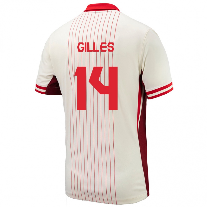 Vaikiškas Kanada Vanessa Gilles #14 Baltas Išvykos Marškinėliai 24-26 T-Shirt