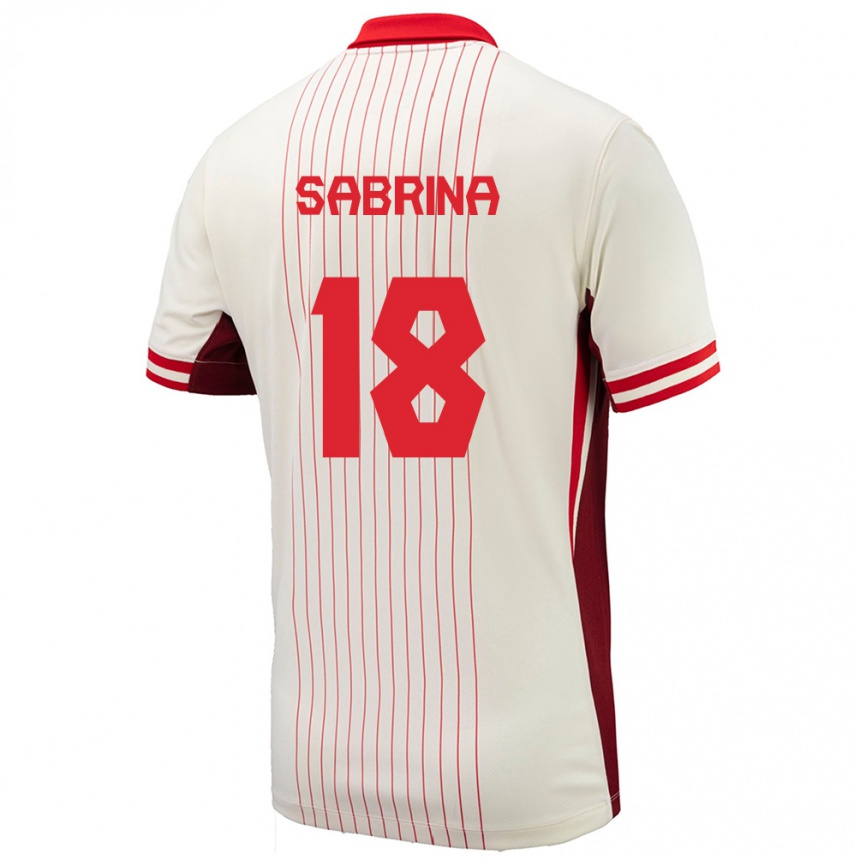 Vaikiškas Kanada Sabrina D Angelo #18 Baltas Išvykos Marškinėliai 24-26 T-Shirt