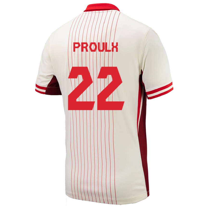 Vaikiškas Kanada Lysianne Proulx #22 Baltas Išvykos Marškinėliai 24-26 T-Shirt