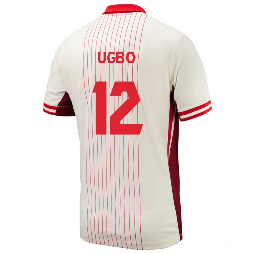 Vaikiškas Kanada Ike Ugbo #12 Baltas Išvykos Marškinėliai 24-26 T-Shirt