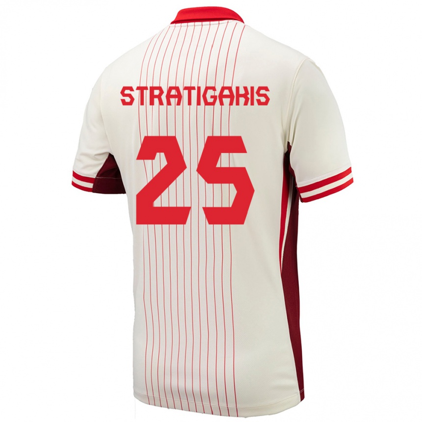 Vaikiškas Kanada Sarah Stratigakis #25 Baltas Išvykos Marškinėliai 24-26 T-Shirt