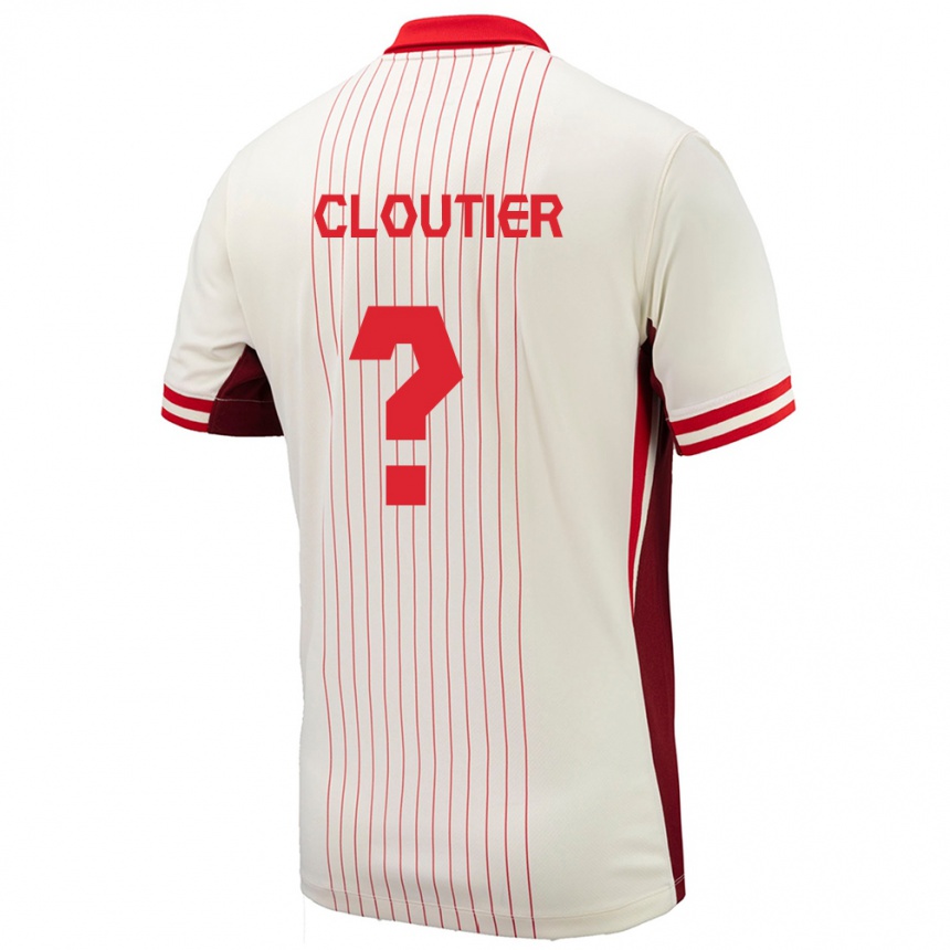 Vaikiškas Kanada Loic Cloutier #0 Baltas Išvykos Marškinėliai 24-26 T-Shirt