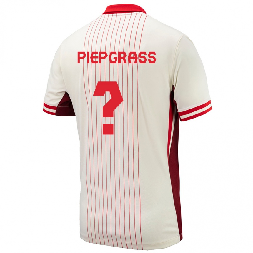 Vaikiškas Kanada Max Piepgrass #0 Baltas Išvykos Marškinėliai 24-26 T-Shirt