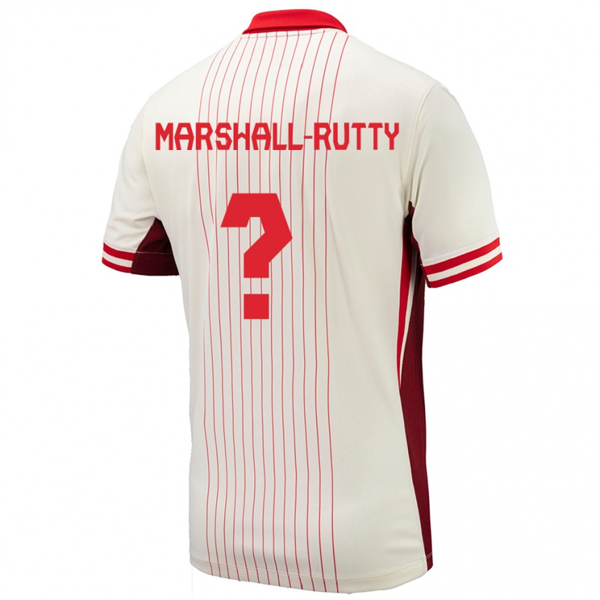 Vaikiškas Kanada Jahkeele Marshall Rutty #0 Baltas Išvykos Marškinėliai 24-26 T-Shirt