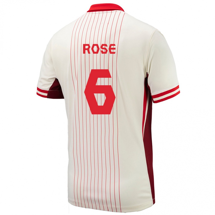 Vaikiškas Kanada Deanne Rose #6 Baltas Išvykos Marškinėliai 24-26 T-Shirt