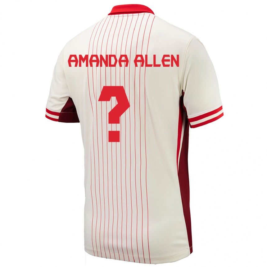 Vaikiškas Kanada Amanda Allen #0 Baltas Išvykos Marškinėliai 24-26 T-Shirt