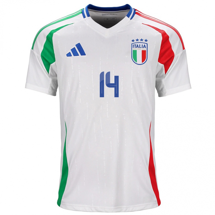 Vaikiškas Italija Federico Chiesa #14 Baltas Išvykos Marškinėliai 24-26 T-Shirt