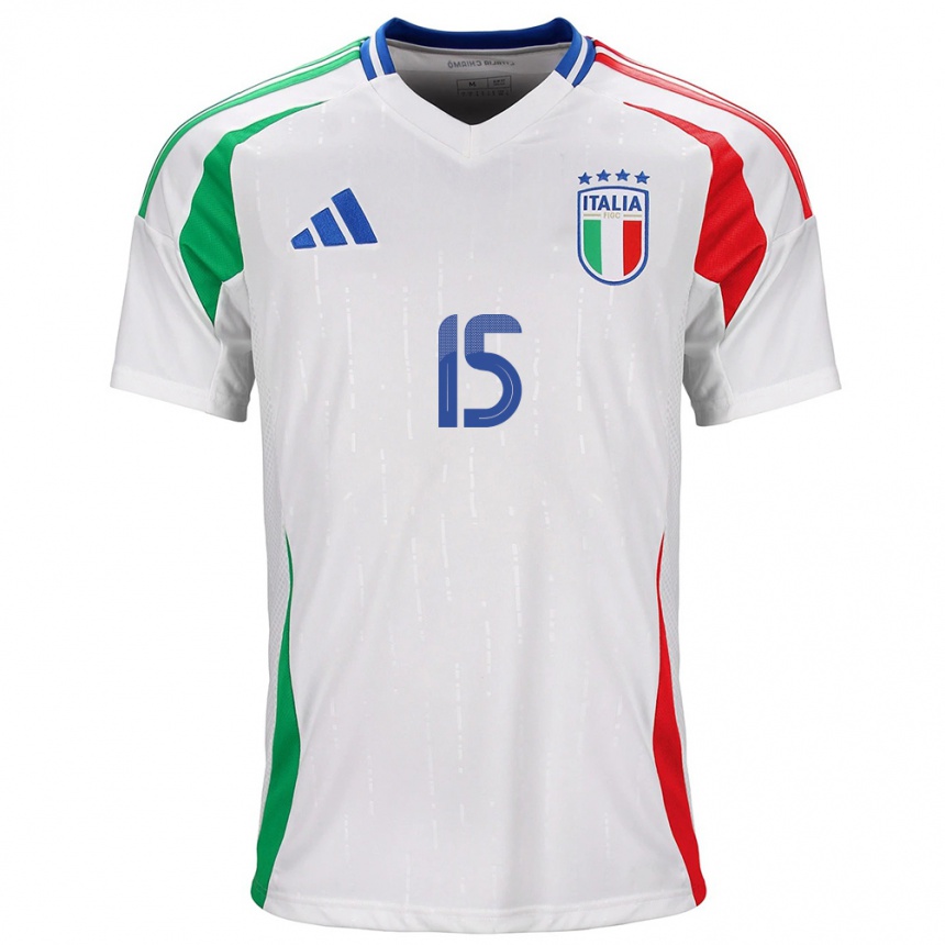 Vaikiškas Italija Francesco Acerbi #15 Baltas Išvykos Marškinėliai 24-26 T-Shirt