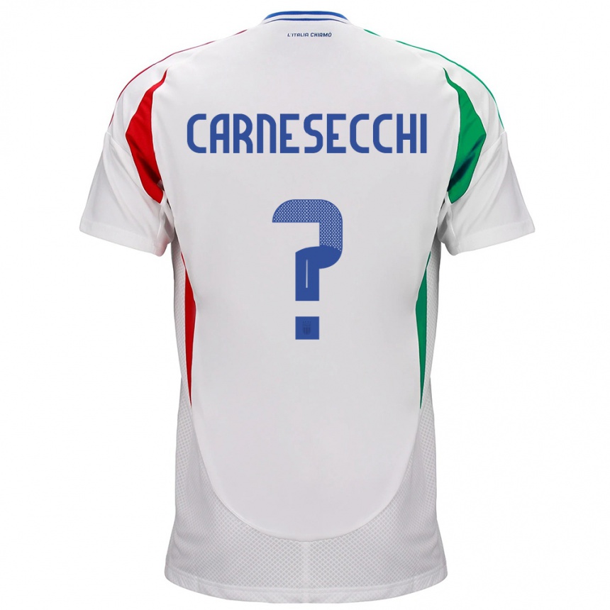 Vaikiškas Italija Marco Carnesecchi #0 Baltas Išvykos Marškinėliai 24-26 T-Shirt