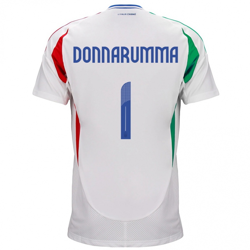 Vaikiškas Italija Gianluigi Donnarumma #1 Baltas Išvykos Marškinėliai 24-26 T-Shirt